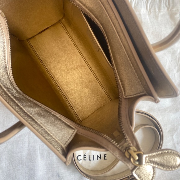 Gold Laminated Celine Nano Luggage Bag - Picture 5 of 8